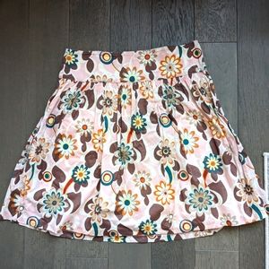 EUC Old Navy Pink Lined Zippered Floral Skirt, Size 2